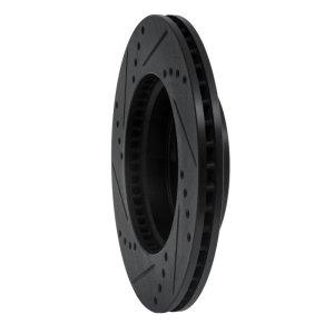 Acura ILX Brake Rotor (1) - Front Right - R1 Concepts - Drilled & Slotted - Black - `12-`15